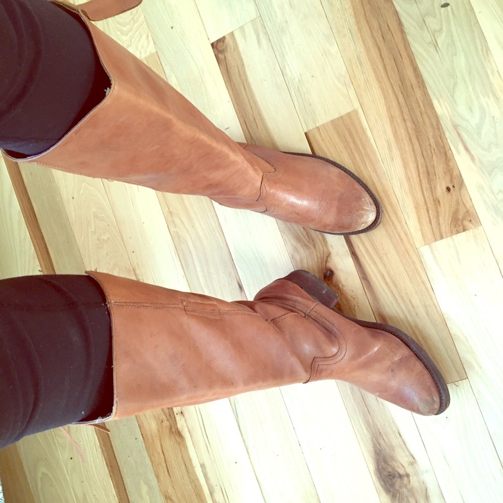 Vintage tall leather boots